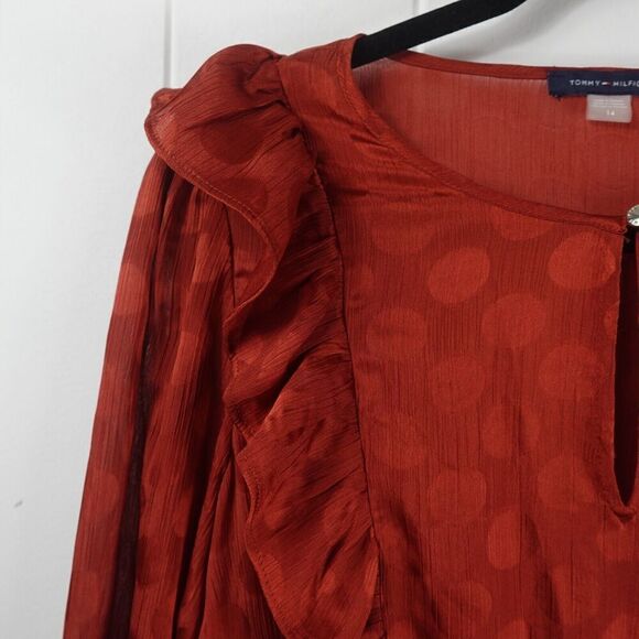 Tommy Hilfiger Womens Ruffled Polka Dot Dress Size 14 - Picture 4 of 14